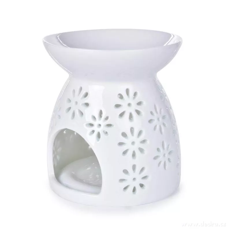 Keramická aromalampa, s krajkovým dekorem