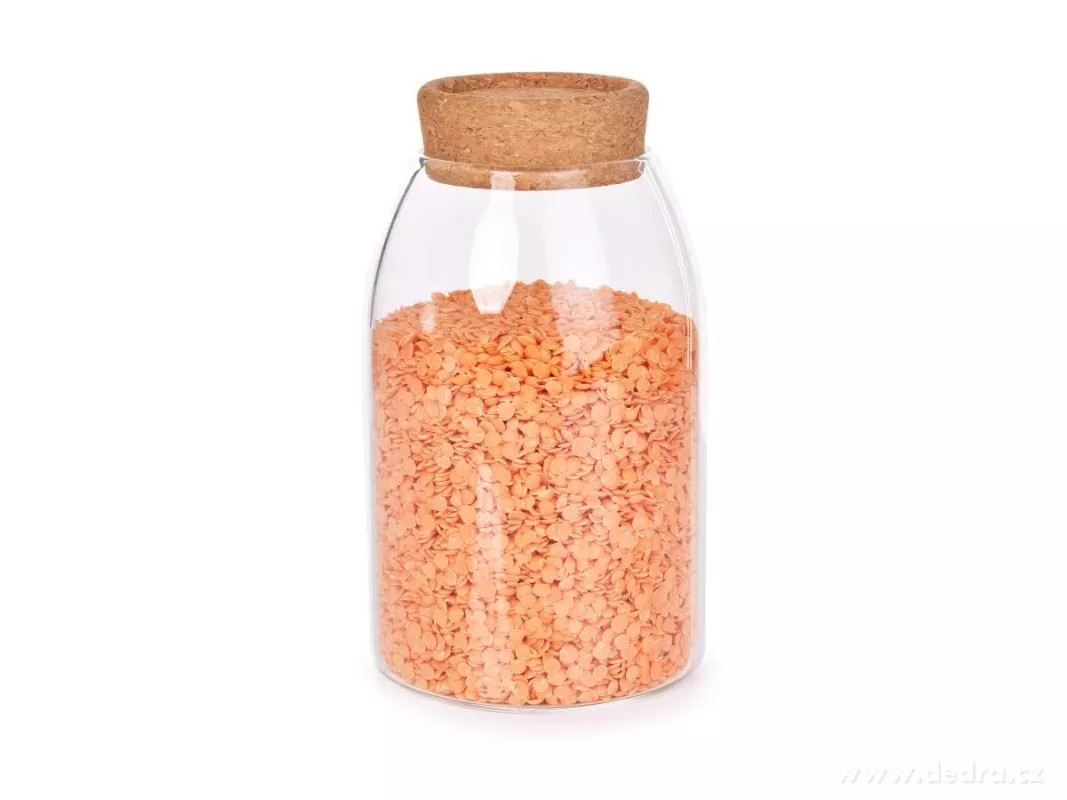 Skleněná dóza s korkovým víkem, BOROSIL GLASS GoEco®