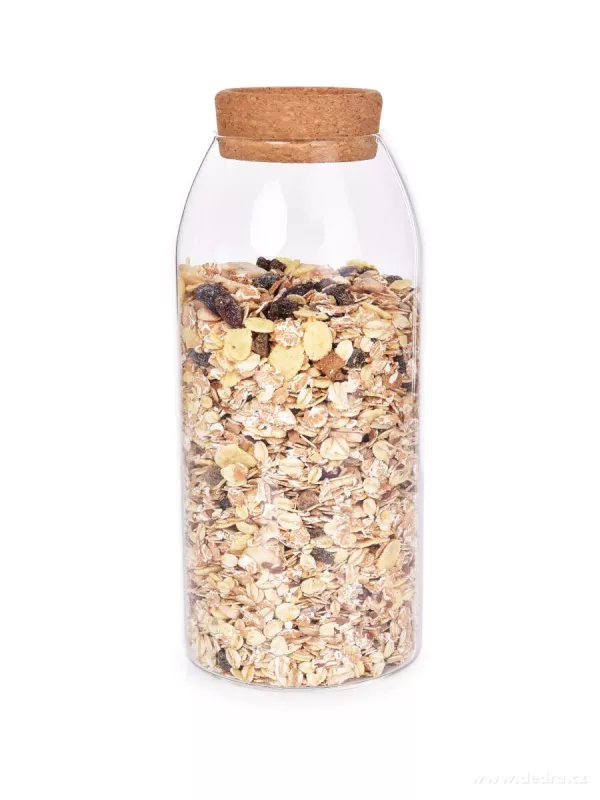 Skleněná dóza s korkovým víkem, BOROSIL GLASS GoEco®