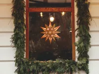 30 cm vánoční svítící LED závěsná hvězda nejen do oken a výklenků