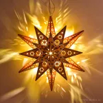 30 cm vánoční svítící LED závěsná hvězda nejen do oken a výklenků