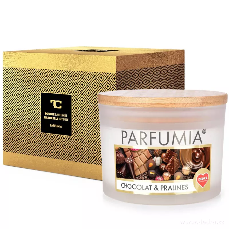 INTENSE 2 KNOTY sójová vonná EKO svíce PARFUMIA® čokoláda a pralinky, CHOCOLAT & PRALINES