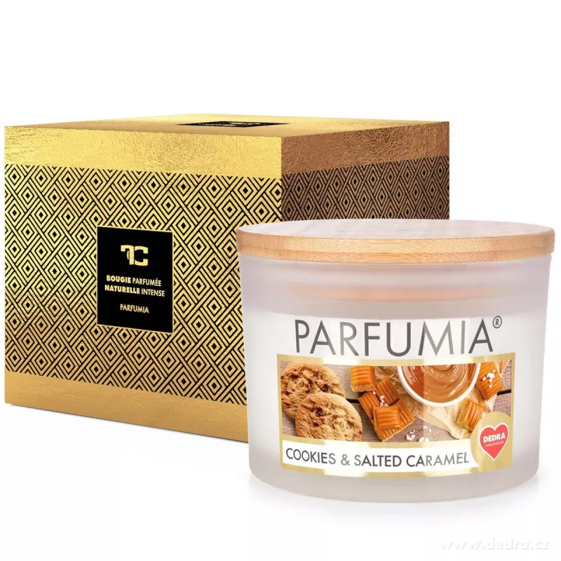 INTENSE 2 KNOTY sójová vonná EKO svíce PARFUMIA® sušenky a slaný caramel COOKIES & SALTED CARAMEL