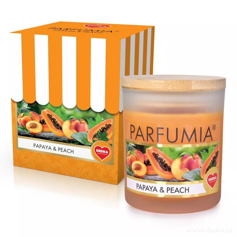 Sójová vonná EKO svíce PARFUMIA®, PAPAYA & PEACH
