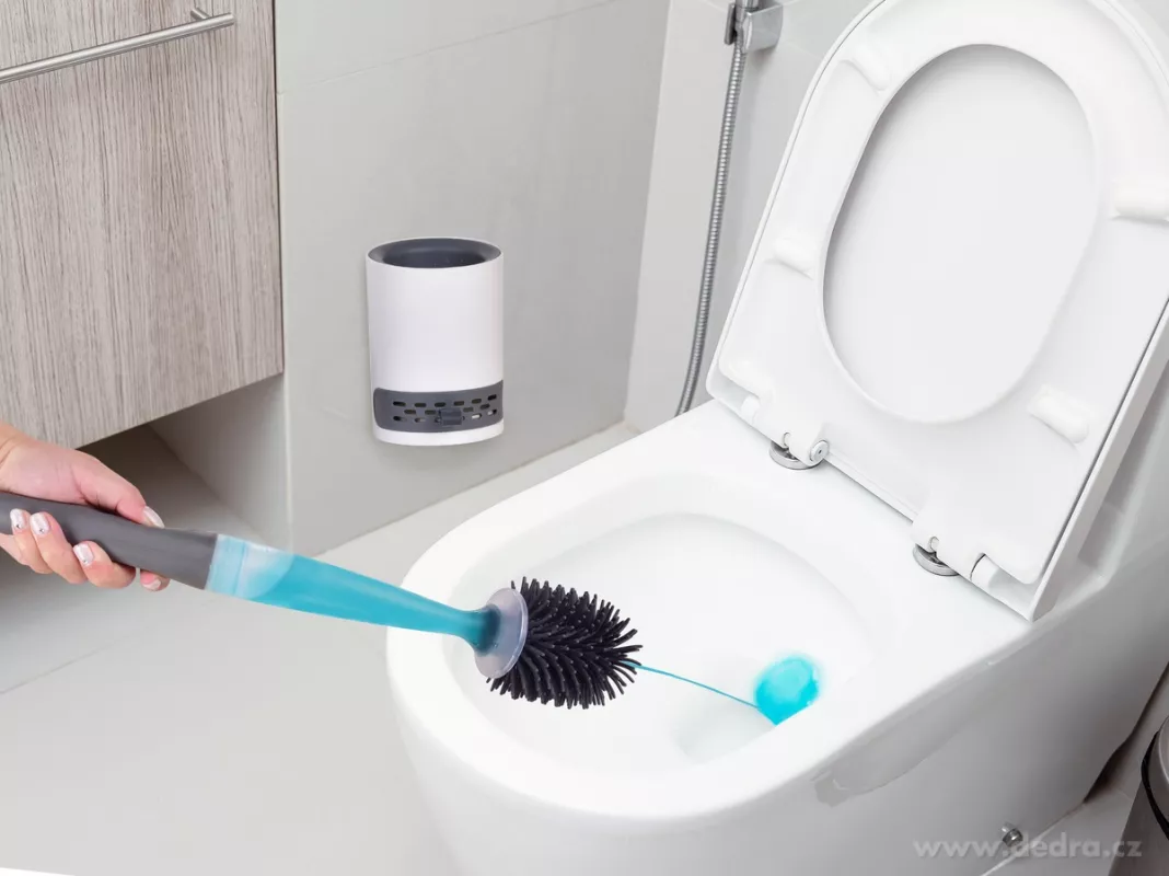 2v1 silikonová WC štětka s dávkovačem gelu