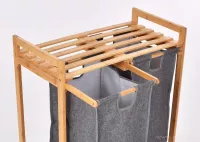 BAMBUSOVÝ REGÁL se 2 výsuvnými koši na třídění prádla GoEco®