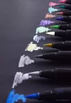 10 ks metalické štětcové fixy