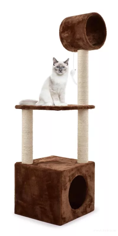 XL kočičí škrabadlo/prolézačka, v čokoládové barvě 122 cm