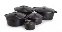 750ML MIDI COCOTTE litinový kulatý hrnec s poklicí, IRON MASSIVE