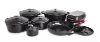 750ML MIDI COCOTTE litinový kulatý hrnec s poklicí, IRON MASSIVE