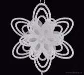 12 cm ledová 3D ozdoba, TROJITÝ KVĚT