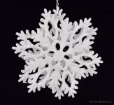 13 cm ledová 3D ozdoba, DVOJITÁ VLOČKA