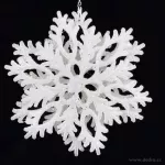 13 cm ledová 3D ozdoba, DVOJITÁ VLOČKA