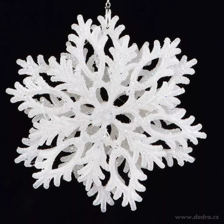 13 cm ledová 3D ozdoba, DVOJITÁ VLOČKA