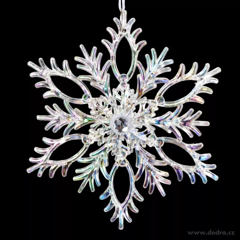 13 cm ledová 3D ozdoba, VLOČKA