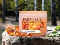 400 ml sójová vonná eko-svíce, 2 knoty, DIVINE AMBER, PARFUMIA®