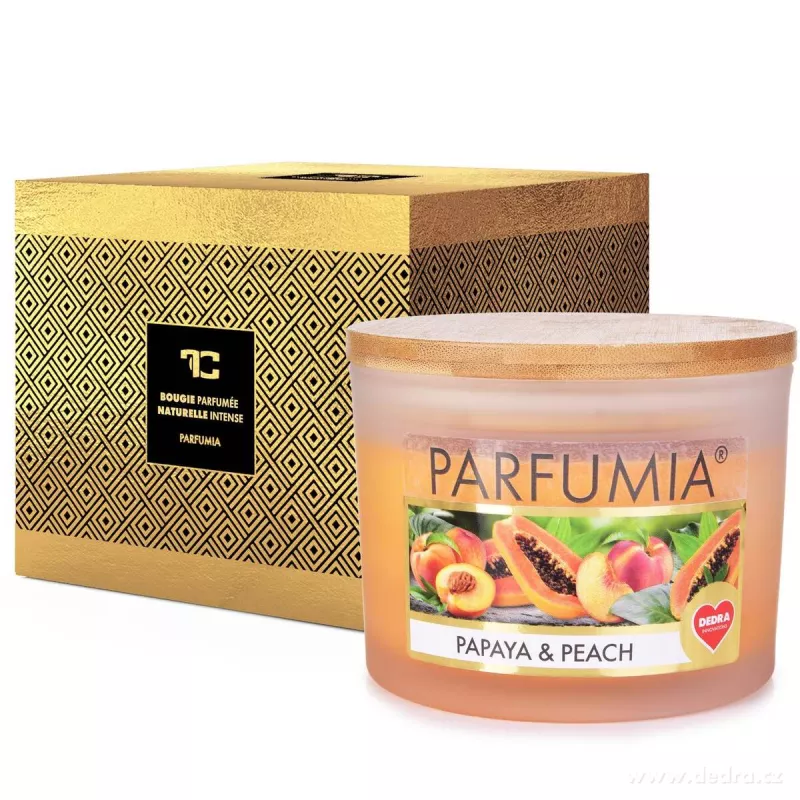 INTENSE 2 KNOTY sójová vonná EKO svíce PARFUMIA®, PAPAYA & PEACH