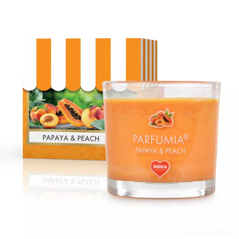 55 ml votivní sójová eko-svíce, PAPAYA & PEACH, PARFUMIA®