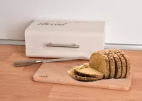 Kovový chlebník s otevíracím víkem