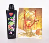 Dárková taška, motiv zdoben zlatými třpytkami