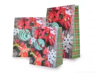 Dárková taška, motiv zdoben zlatými třpytkami