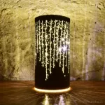 20,5 cm skleněný svícen s led osvětlením