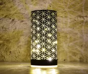 20,5 cm skleněný svícen s led osvětlením