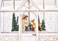 20 cm svítící LED domeček s poletujícími třpytkami