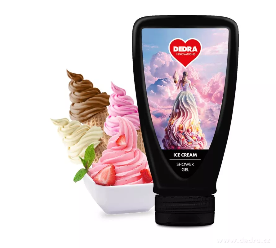 Pěnivý sprchový gel s Aloe Vera a glycerinem, ICE CREAM