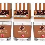 VOTIVNÍ SADA 3ks sójových vonných eko-svíček PARFUMIA®, čokoláda a pralinky, CHOCOLAT & PRALINES
