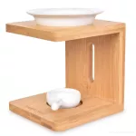 Keramická aromalampa PARFUMIA® umístěná na bambusovém stojanu