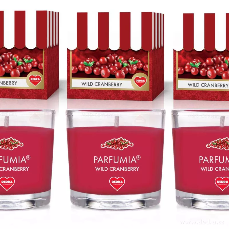 VOTIVNÍ SADA 3ks sójových vonných eko-svíček PARFUMIA®, WILD CRANBERRY