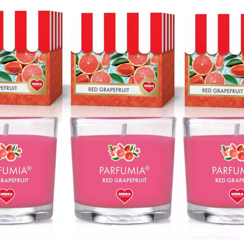 VOTIVNÍ SADA 3ks sójových vonných eko-svíček PARFUMIA®, RED GRAPEFRUIT