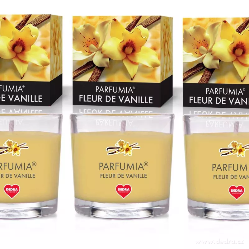 VOTIVNÍ SADA 3ks sójových vonných eko-svíček PARFUMIA®, FLEUR DE VANILLE