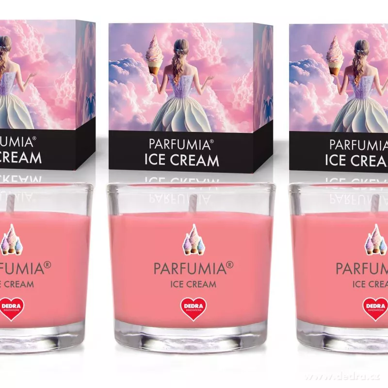 VOTIVNÍ SADA 3ks sójových vonných eko-svíček PARFUMIA®, ICE CREAM