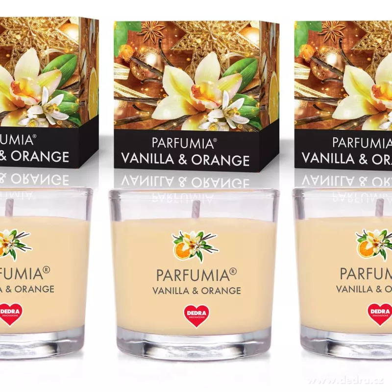 VOTIVNÍ SADA 3ks sójových vonných eko-svíček PARFUMIA®, VANILLA & ORANGE