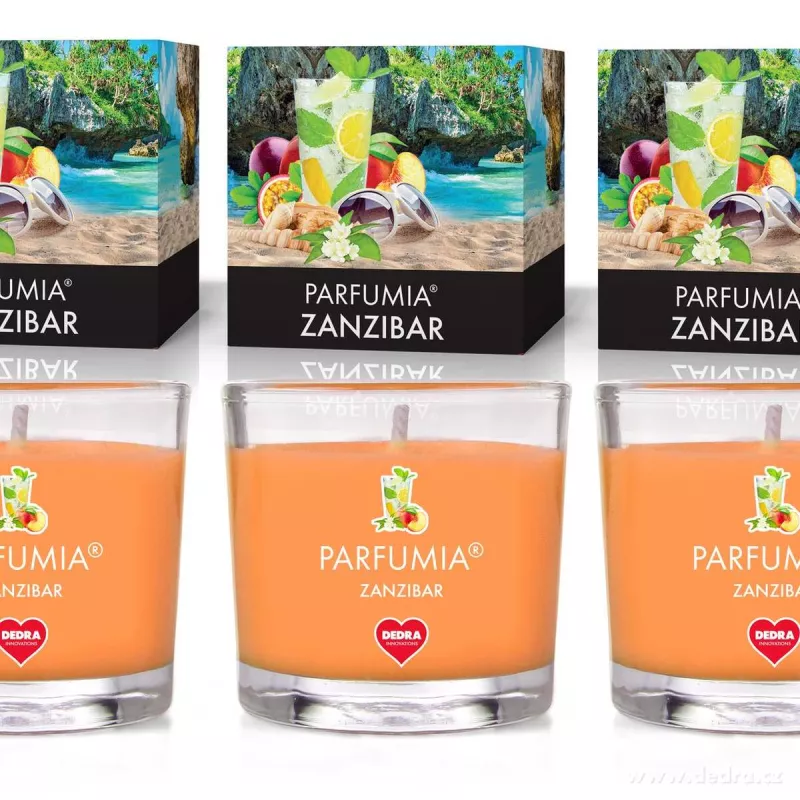 VOTIVNÍ SADA 3ks sójových vonných eko-svíček PARFUMIA®, ZANZIBAR