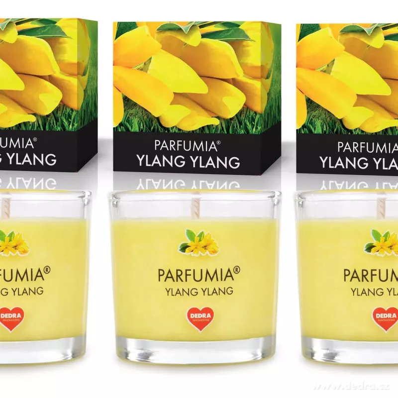 VOTIVNÍ SADA 3ks sójových vonných eko-svíček PARFUMIA®, YLANG YLANG