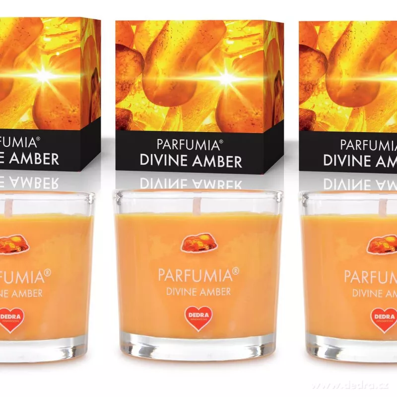 VOTIVNÍ SADA 3ks sójových vonných eko-svíček PARFUMIA®, DIVINE AMBER