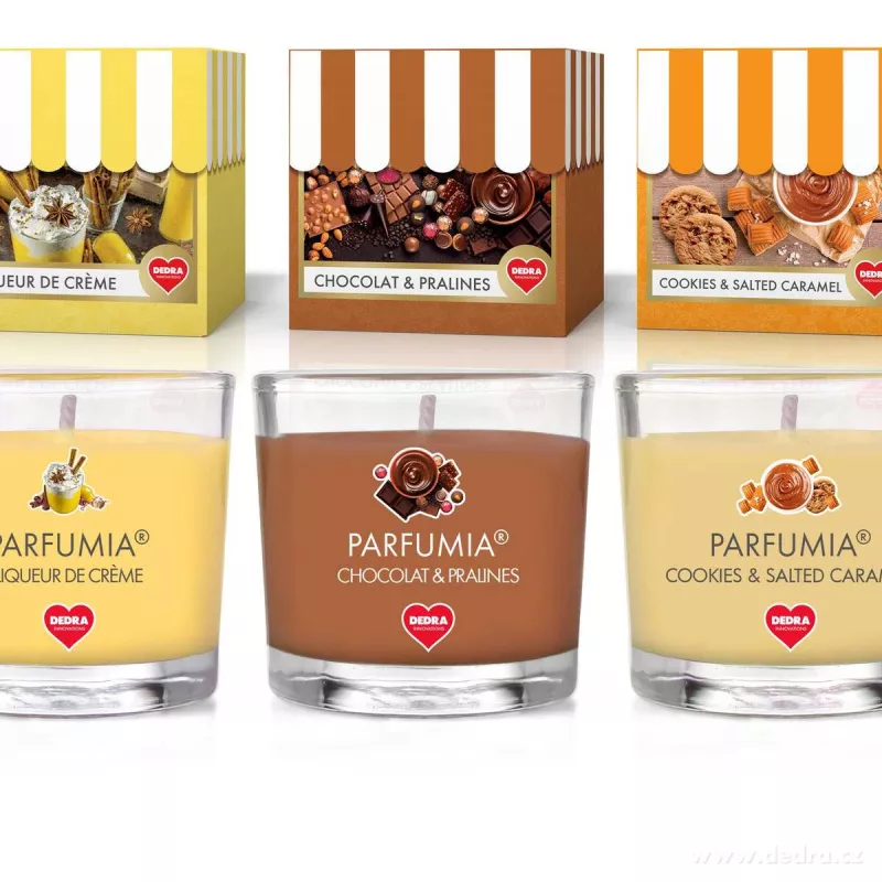 VOTIVNÍ SADA 3ks sójových vonných eko-svíček PARFUMIA® řady DELICATES