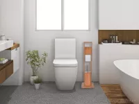 83 cm BAMBUSOVÝ STOJAN/DRŽÁK na toaletní papír a WC štětku GoEco®