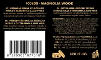 Přírodní šetrné zvláčňující mýdlo s glycerinem a Aloe vera, MAGNOLIA WOOD
