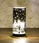 15 cm skleněný svícen s led osvětlením