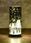 20 cm skleněný svícen s led osvětlením