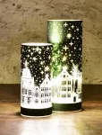 20 cm skleněný svícen s led osvětlením