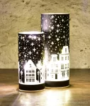 20 cm skleněný svícen s led osvětlením