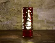 25 cm skleněný svícen s led osvětlením