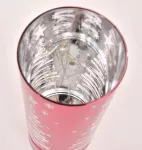 25 cm skleněný svícen s led osvětlením