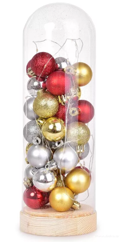 27 cm barevné koule s LED osvětlením ve skleněném šturcu