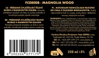 Přírodní zvláčňující tělové mléko s exkluzivním parfémem, MAGNOLIA WOOD